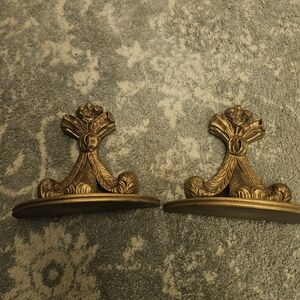Mid Century Guilded  Gold Wall Bracket Shelf Decor Set